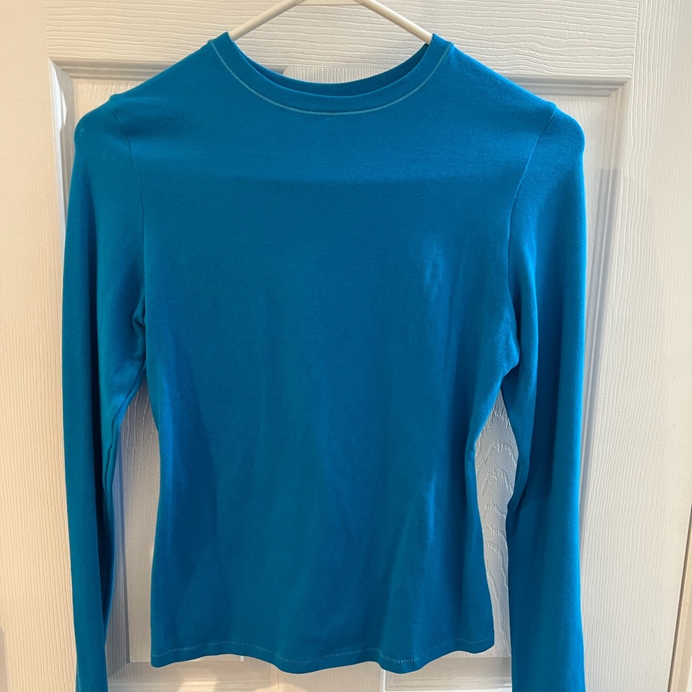 SKIMS Cotton Jersey Long Sleeve Shirt in Blue NWT
